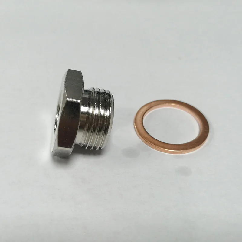 Conector do sensor de escape o2 oxigênio sensor espaçador redutor adaptador m18 x 1.5mm a m12 x 1.25mm com junta cobre