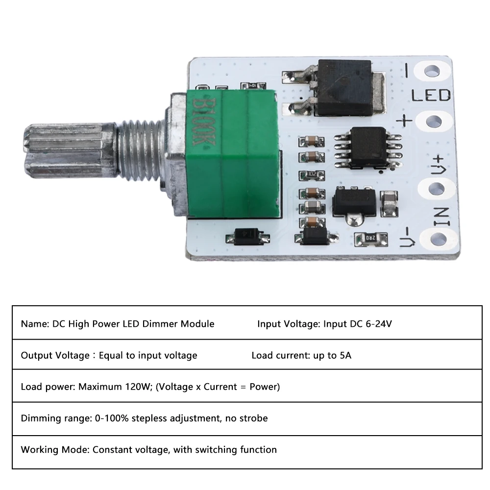 12V LED Constant Voltage Dimmer Module With Switch Board Brightness Adjustment No Flash Frequency LED Dimmer for Light Strip