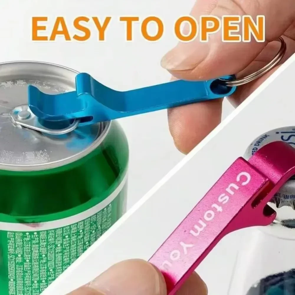 5 uds logotipo personalizado nombre abridor de botellas llavero de cerveza llavero multifuncional tallado con láser llavero cadena Bar AD regalo multicolor
