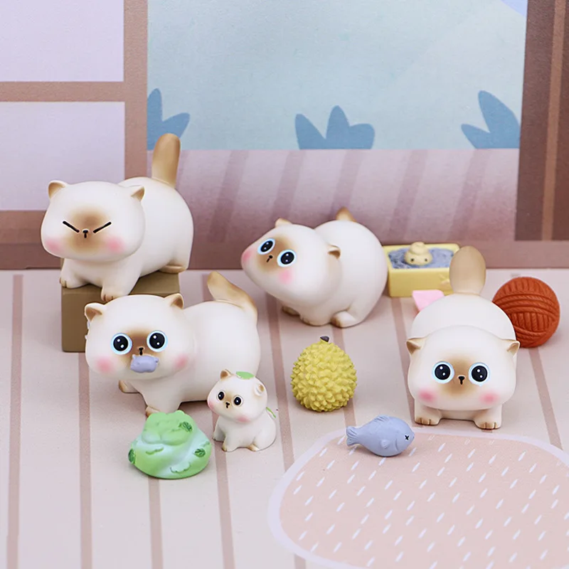 Heißer Kawaii Douding Kleine Siam Täglichen Serie Trendy Blind Box Mode Spielen Puppe Katze Figur Spielzeug Modell Ornamente Kinder Geschenk