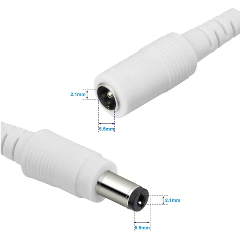 Koper DC Power Verlengkabel 12V Wit 3M/5M/10M/15M/20M/30M/50M Extender Cord 2.1x5.5mm Vrouw naar Man Voor LED Strip Camera