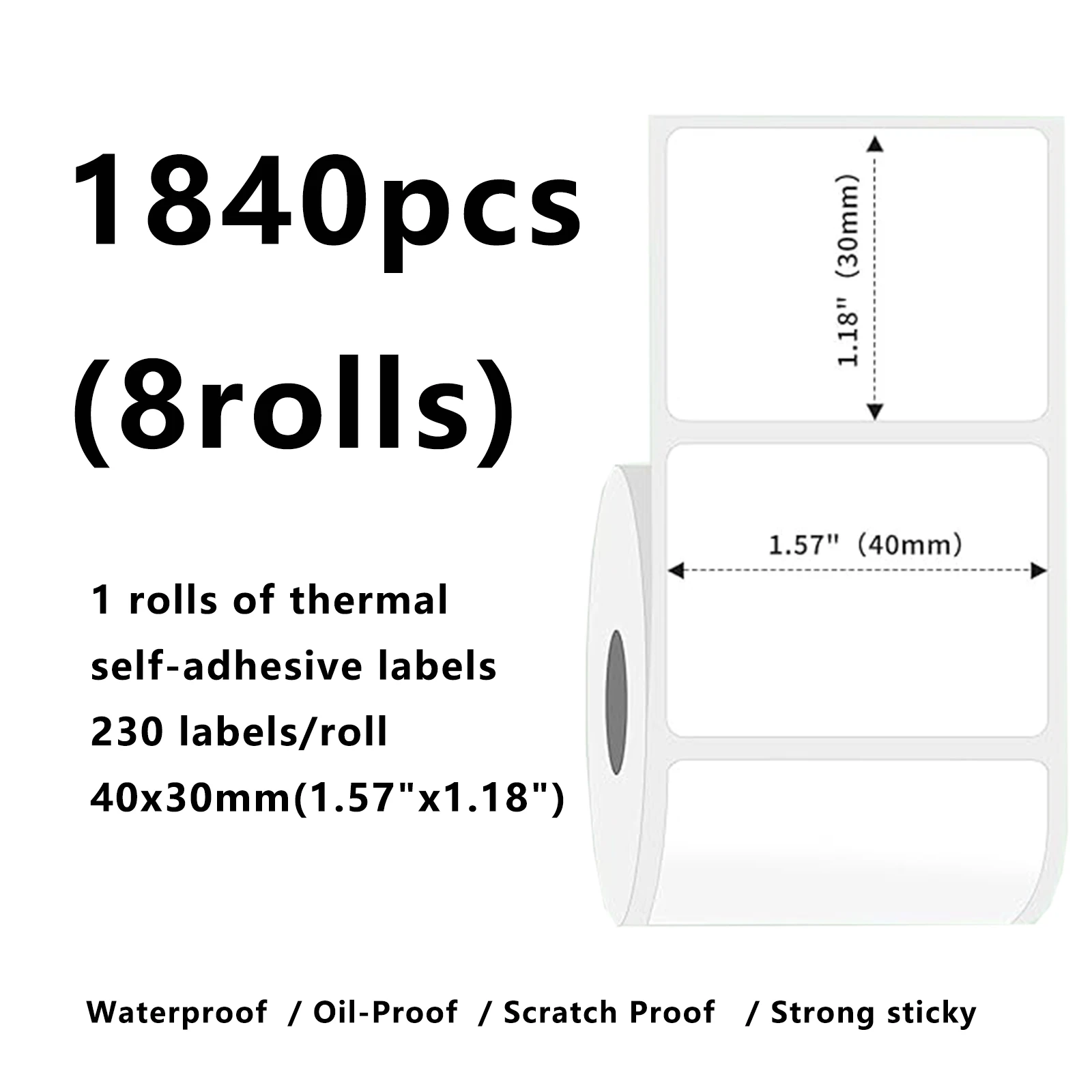 8rolls M110/E210/P50/PT-260 Label Printer Sticker Self-Adhesive Thermal Paper, Compatible for M110 M220 M200 Machine