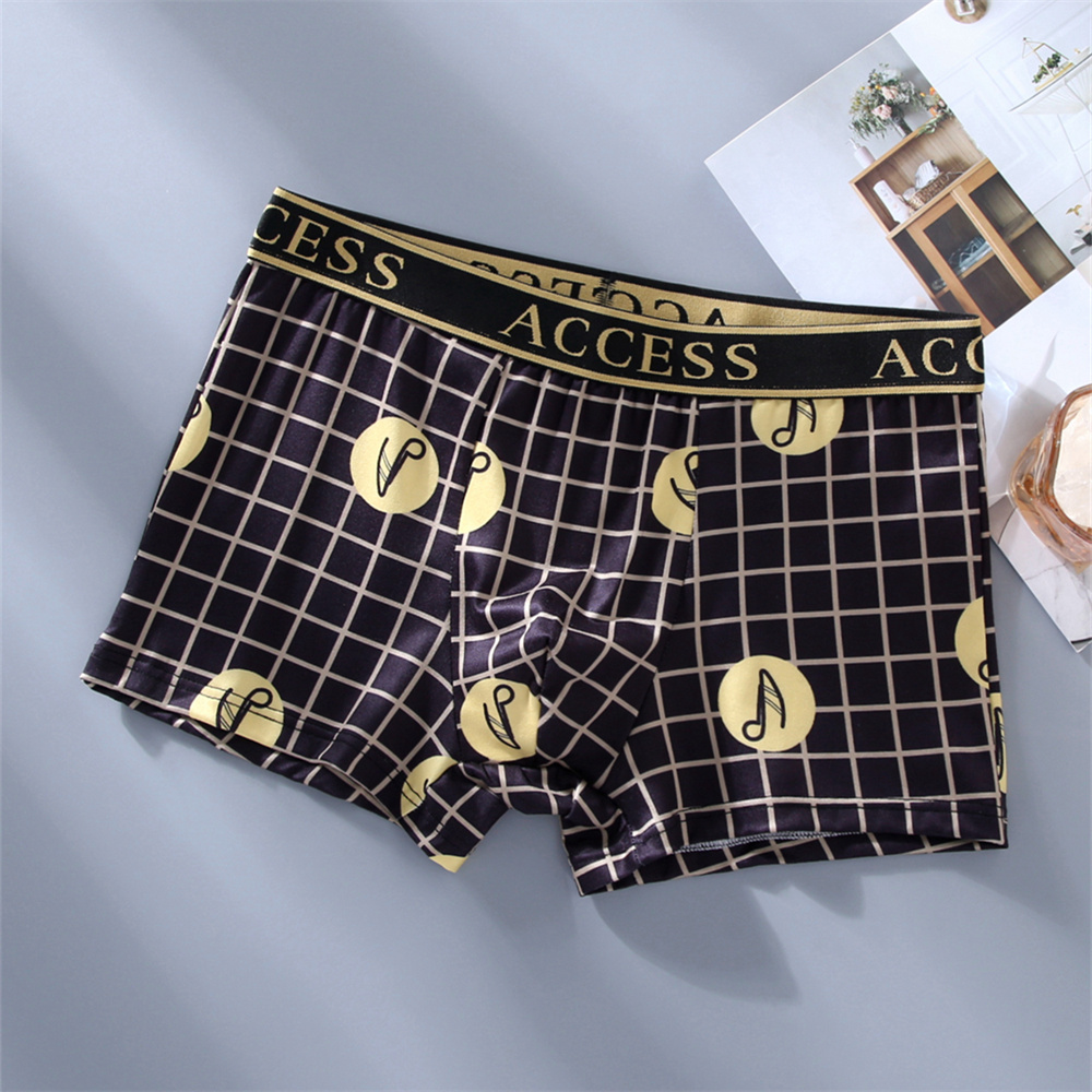 5 pçs/lote preto ouro boxers masculinos confortáveis algodão moda roupa interior
