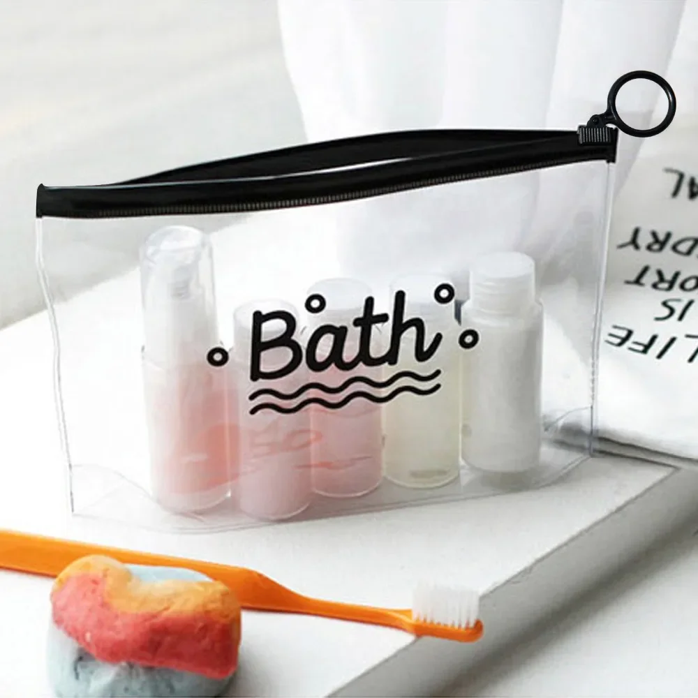 Borse per cosmetici da viaggio Borsa per trucco portatile da donna trasparente impermeabile in PVC Borsa per trucco da toilette Borsa per il trucco