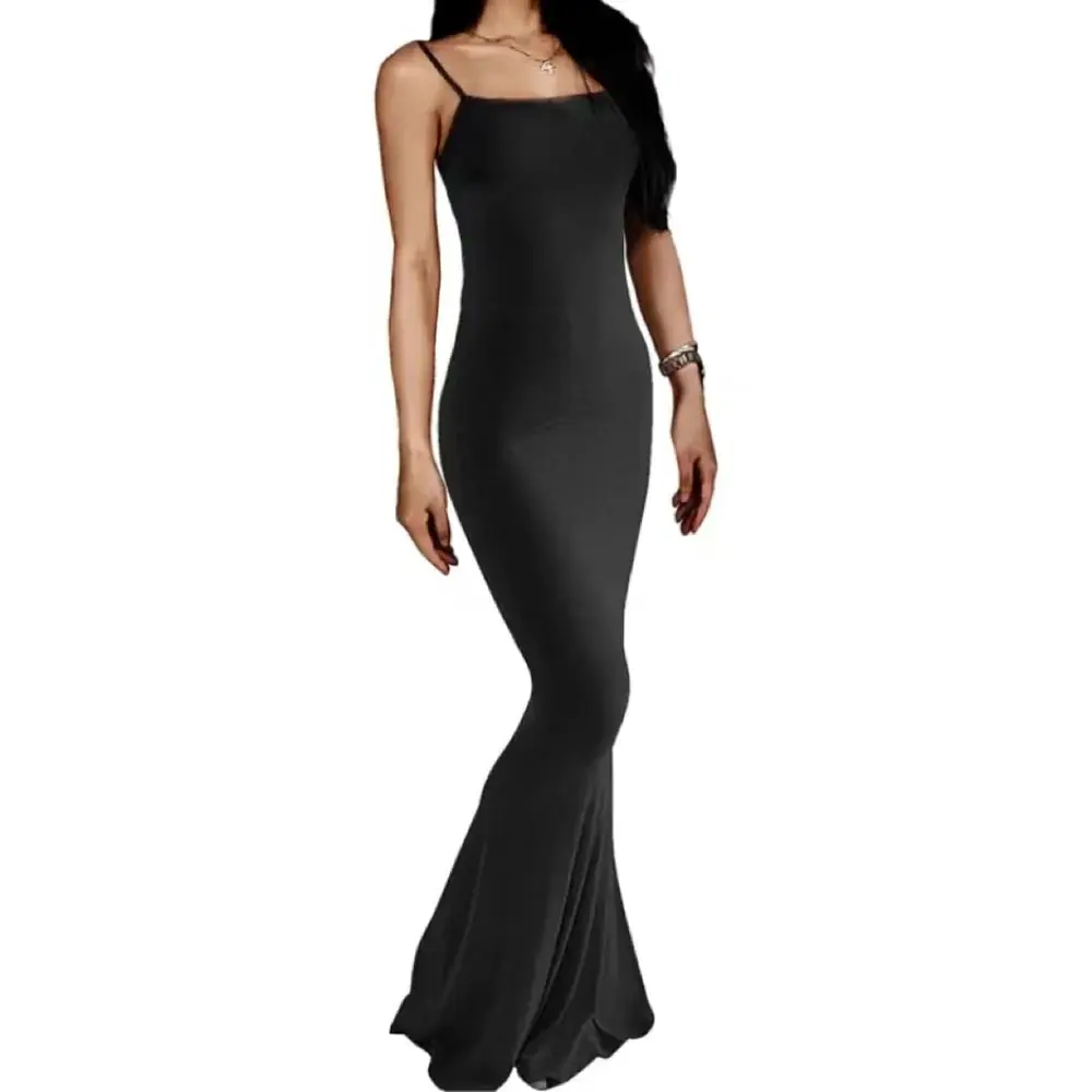 Abito lungo da salotto casual da donna Abito lungo aderente senza maniche sexy senza schienale Abiti lunghi estivi slim eleganti Abiti sexy da donna Birt