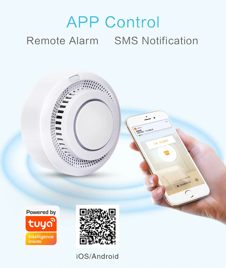 Zigbee Wifi สมาร์ทควันสัญญาณเตือนภัย Tuya สมาร์ทโฮมความปลอดภัยเซนเซอร์ตรวจจับควันเครื่องตรวจจับ