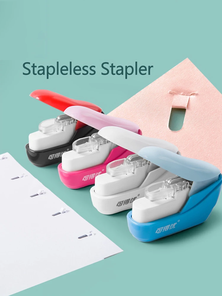 1PC Stapleless Stapler Book Paper Stapling Stapler Safe Portable No Staples Stapler DIY Paper Binding School Office Supplies