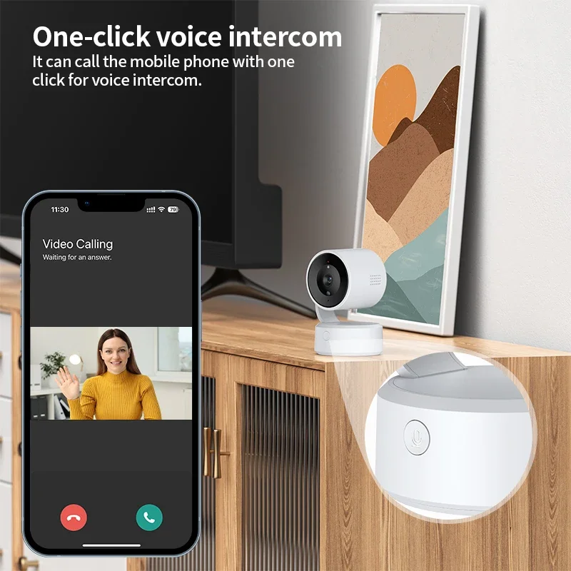 Cámara Wifi Tuya para interiores, Monitor de bebé con un solo toque de 5MP, cámara IP de seguridad de conversación bidireccional, videovigilancia inalámbrica con Zoom 4X