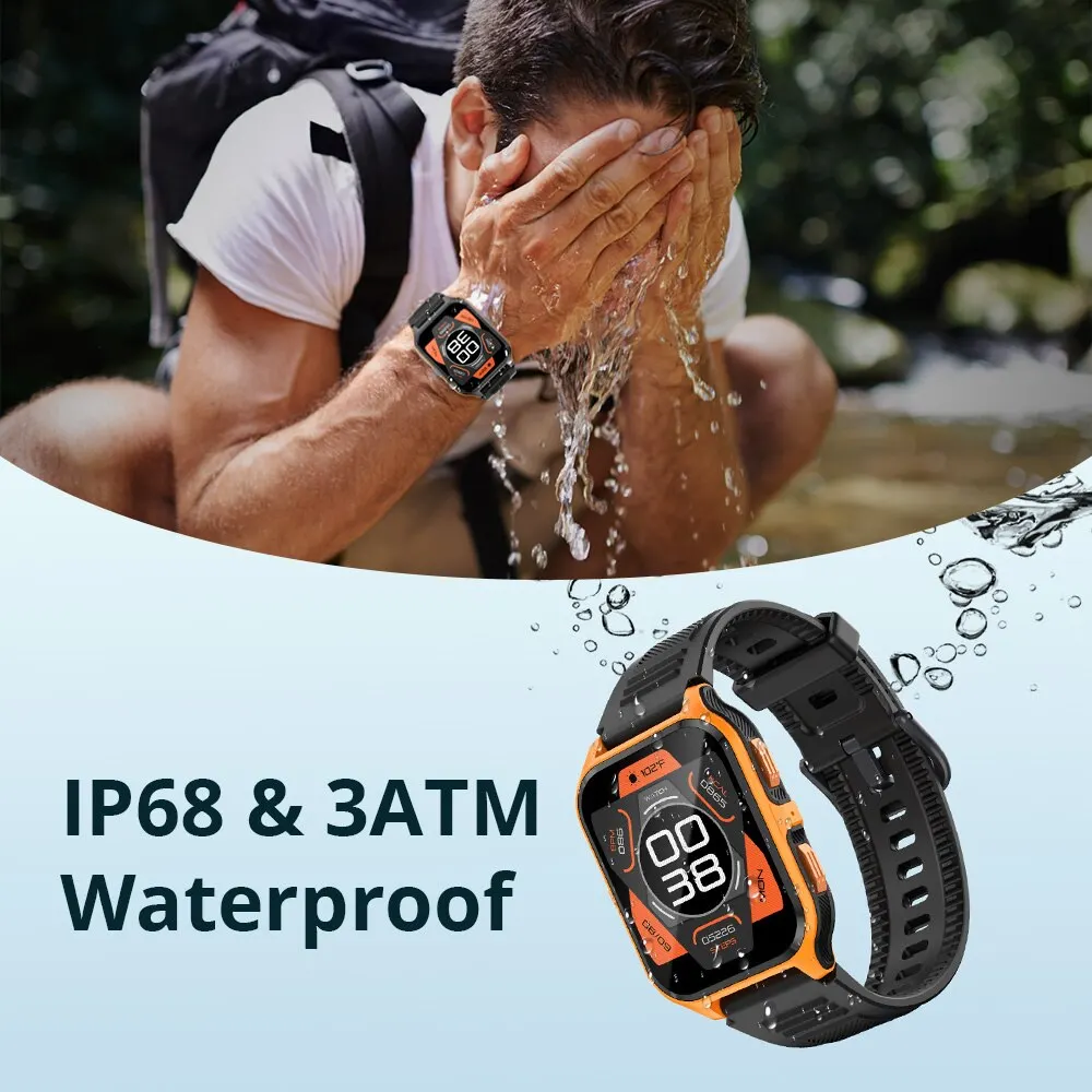 Colmi P73 1.9 "นาฬิกาสมาร์ทวอชสำหรับผู้ชาย, นาฬิกาออกกำลังกายกลางแจ้งทหารโทรผ่านบลูทูธสำหรับ Xiaomi Android iOS IP68กันน้ำ