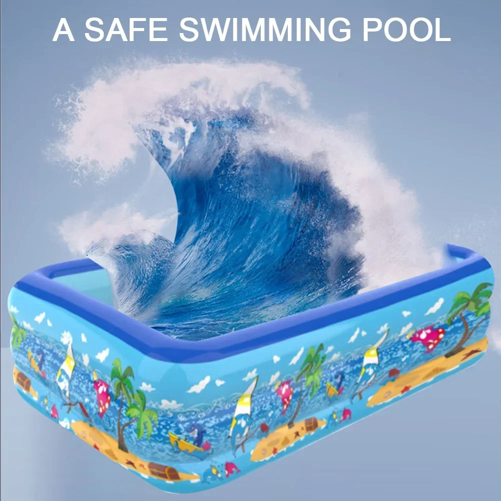 Piscina inflable de 110-180CM para interiores y exteriores, piscina de PVC, piscina gruesa de dibujos animados para niños pequeños