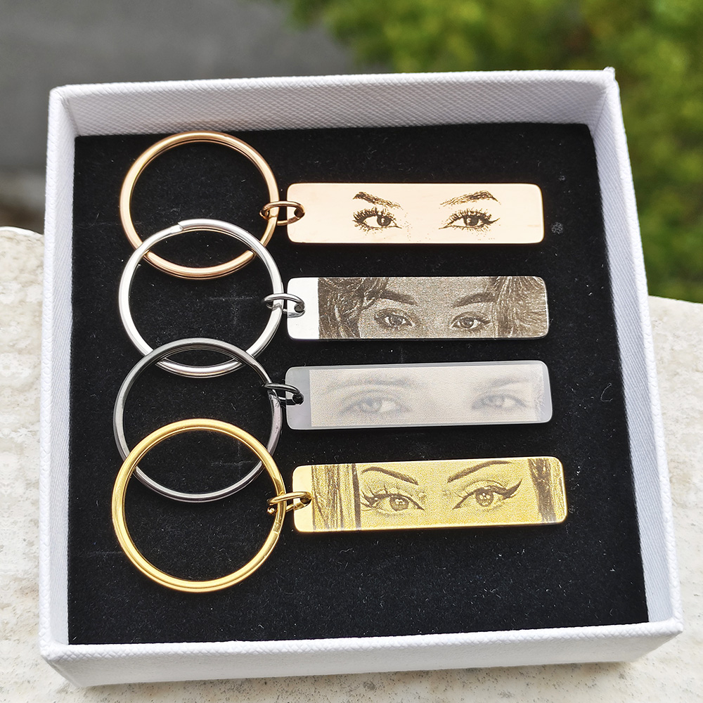 Брелок для ключей с лазерной гравировкой, из нержавеющей стали