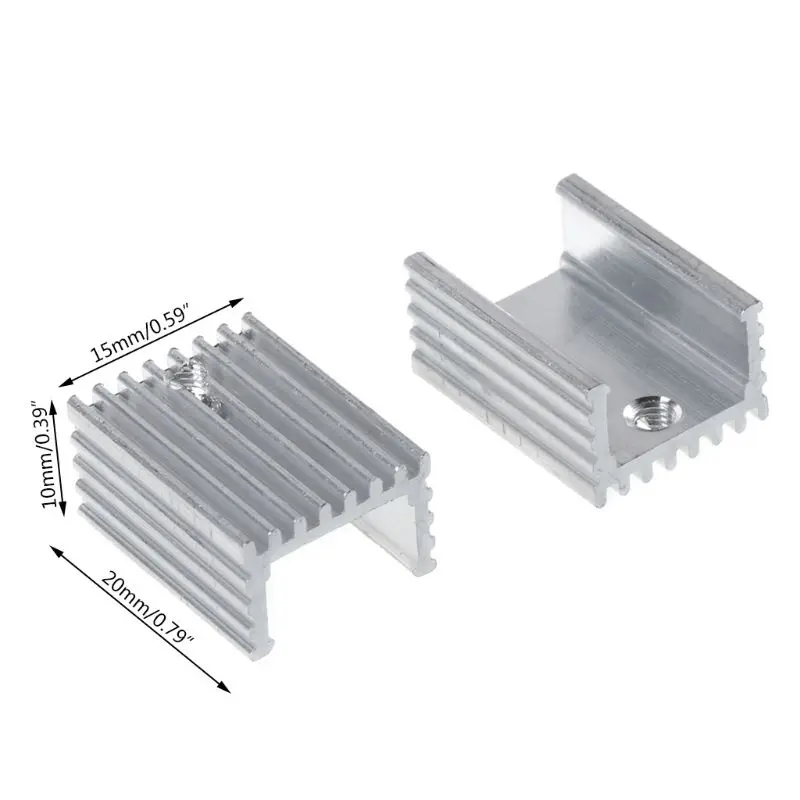 T8WC TO-220 Tấm Nhôm Tản Nhiệt Transistor Tản Nhiệt Làm Mát Tản Nhiệt 10 Cái/bộ