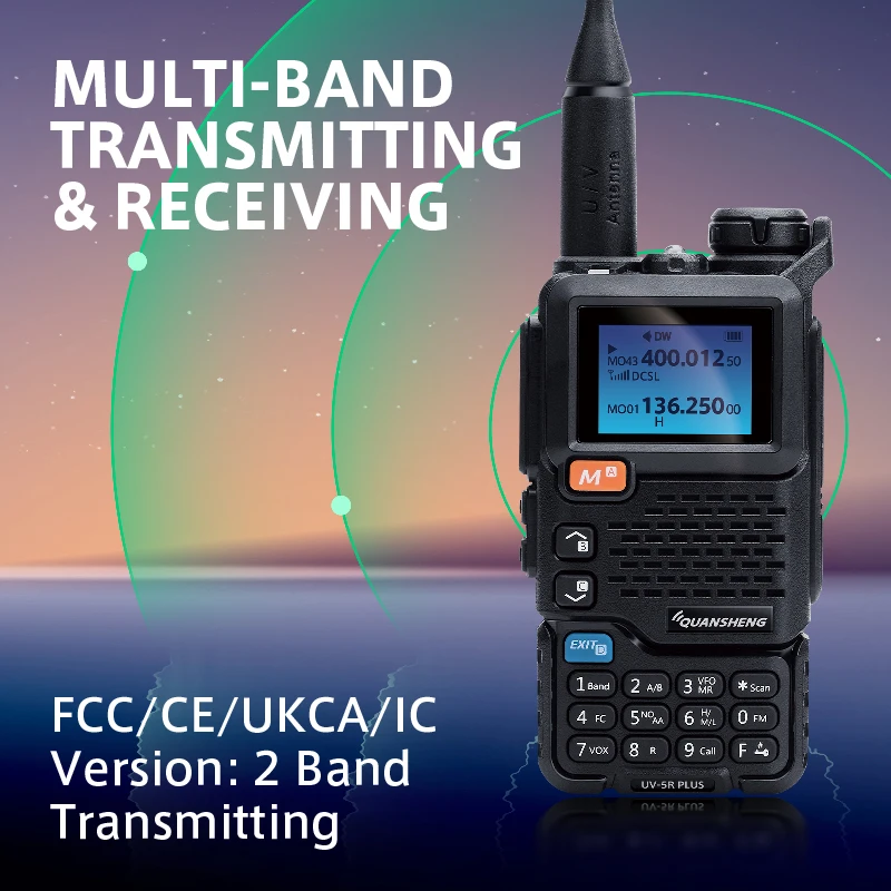 Quansheng UV-5R PLUS Multi Band 5W Long Range Walkie Talkie Ham Two Way Radio UV5R plus