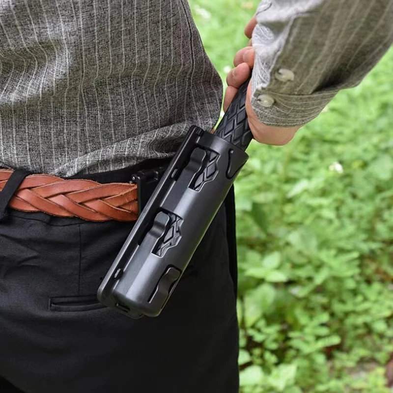 DIZETION-funda con soporte para bastón militar, rotación de 360 grados, funda táctica para bastón de policía, defensa, cintura superior abierta