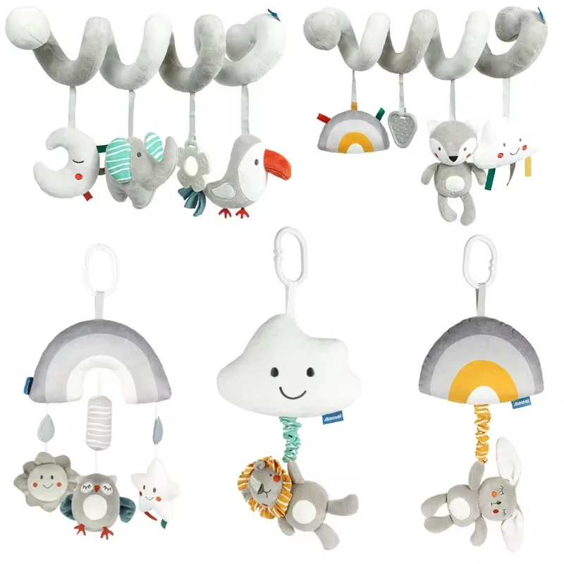 Bé Xoắn Ốc Sang Trọng Đồ Chơi Đen Trắng Xe Đẩy Treo Lục Lạc Đồ Chơi Co Giãn & Xoắn Ốc Hoạt Động Xe Ô Tô Đồ Chơi Ghế Cũi Di Động Giác Quan đồ Chơi