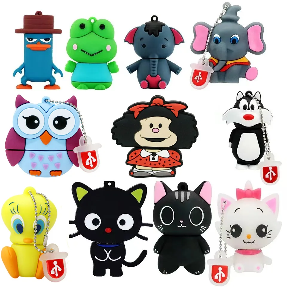 Pendrive 256 ГБ USB флэш - накопитель мультяшное животное пингвин ручка 128 ГБ USB флэш - накопитель 32 ГБ утка черный кот 64 ГБ ручка