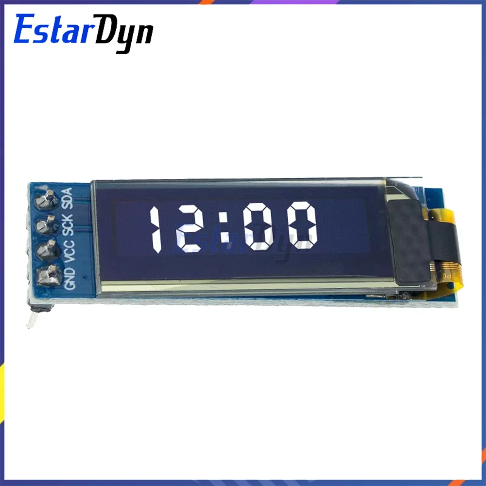 Moduł wyświetlacza OLED 0,91 cala I2C 128x32 dla Arduino Raspberry Pi ESP32, biały niebieski żółty