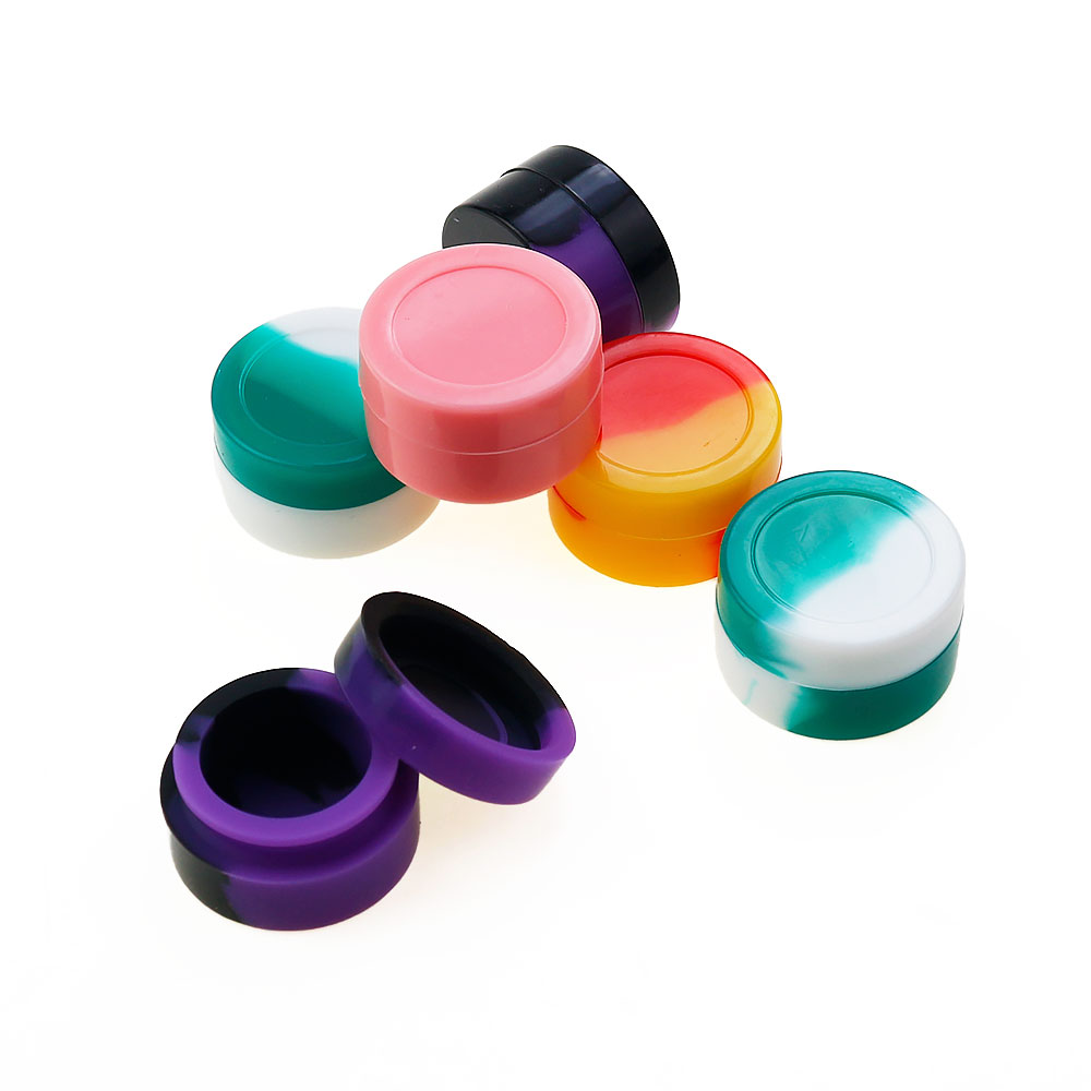 Silicone World 2/3/5/7/25ML Portable Silicone Container Smoke Oil Box Wax Jars Silicone Jar Cosmetic Pill Box Storage Dispenser