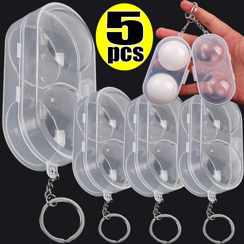 1-5 шт., контейнер для мячей для настольного тенниса, жесткий пластиковый чехол, коробка для хранения мячей для пинг-понга с брелоком, аксессуары для настольного тенниса, подарок