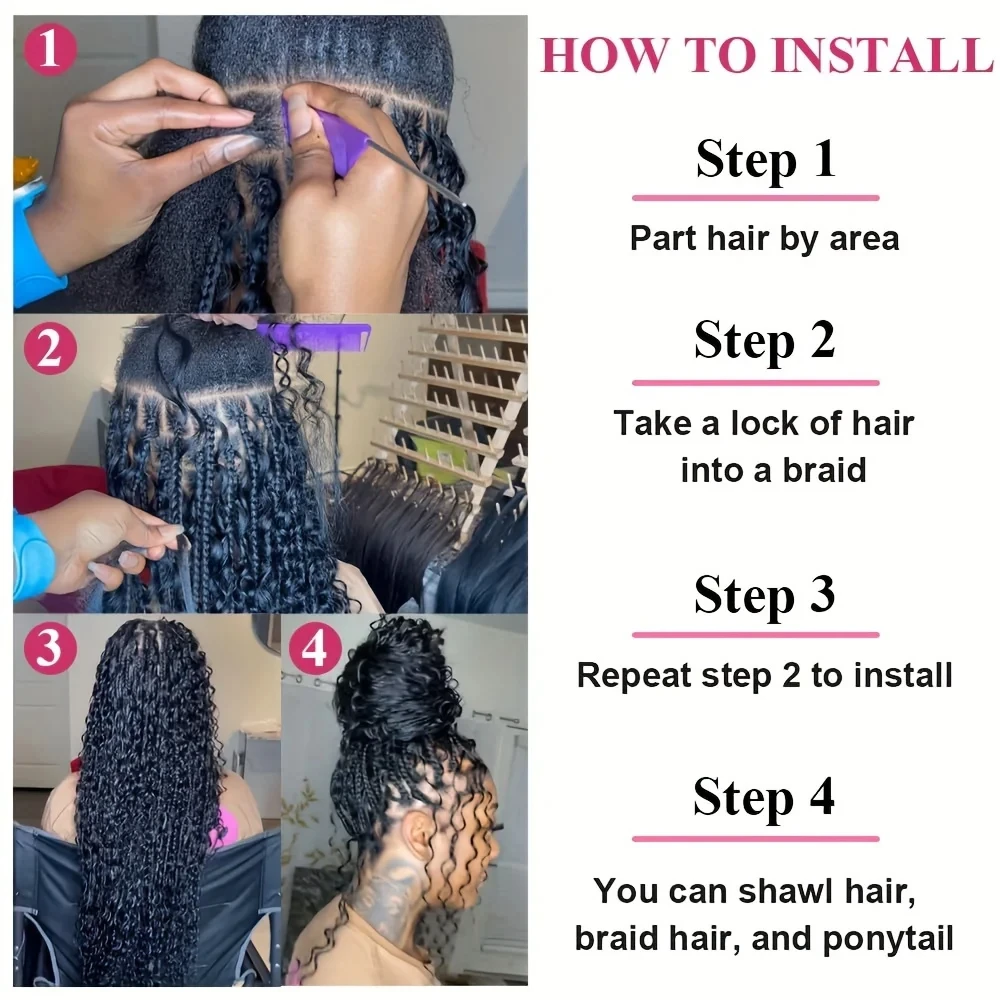 Nabi Boho Braids ผมมนุษย์จํานวนมาก 27 #   การรวมกลุ่มผมคลื่นลึก 4/27 #   ไม่มีผ้าหยิก Boho Braids ผมมนุษย์ 350 # สําหรับการถักเปีย Boho