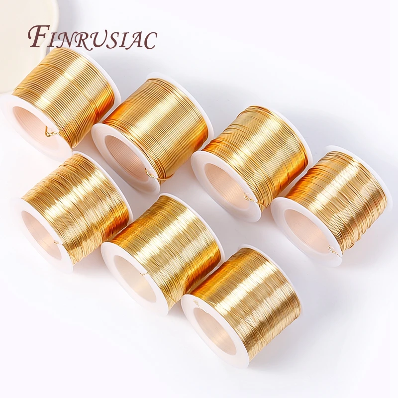 5 เมตร 18K ทองชุบทองแดงลวด DIY เครื่องประดับทําทองเหลืองลวดโลหะสําหรับ Handmade ลวดเครื่องประดับหัตถกรรม