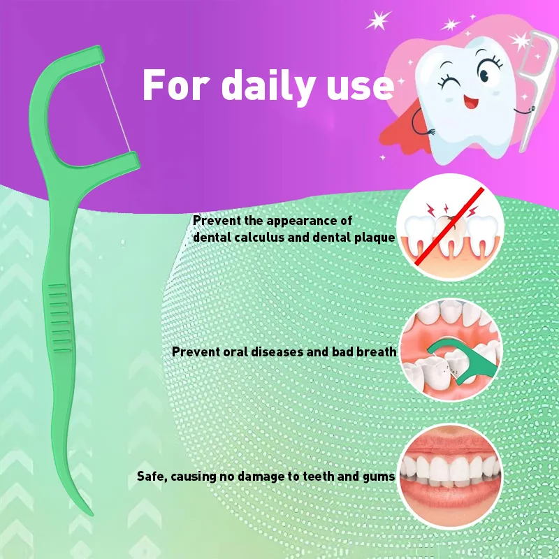 Smooth Mint Floss Stick - ทําความสะอาดการดูแลช่องปากเพื่อสุขภาพช่องปาก เหมาะสําหรับการทําความสะอาดสารตกค้างอาหารระหว่างฟันทุกวัน