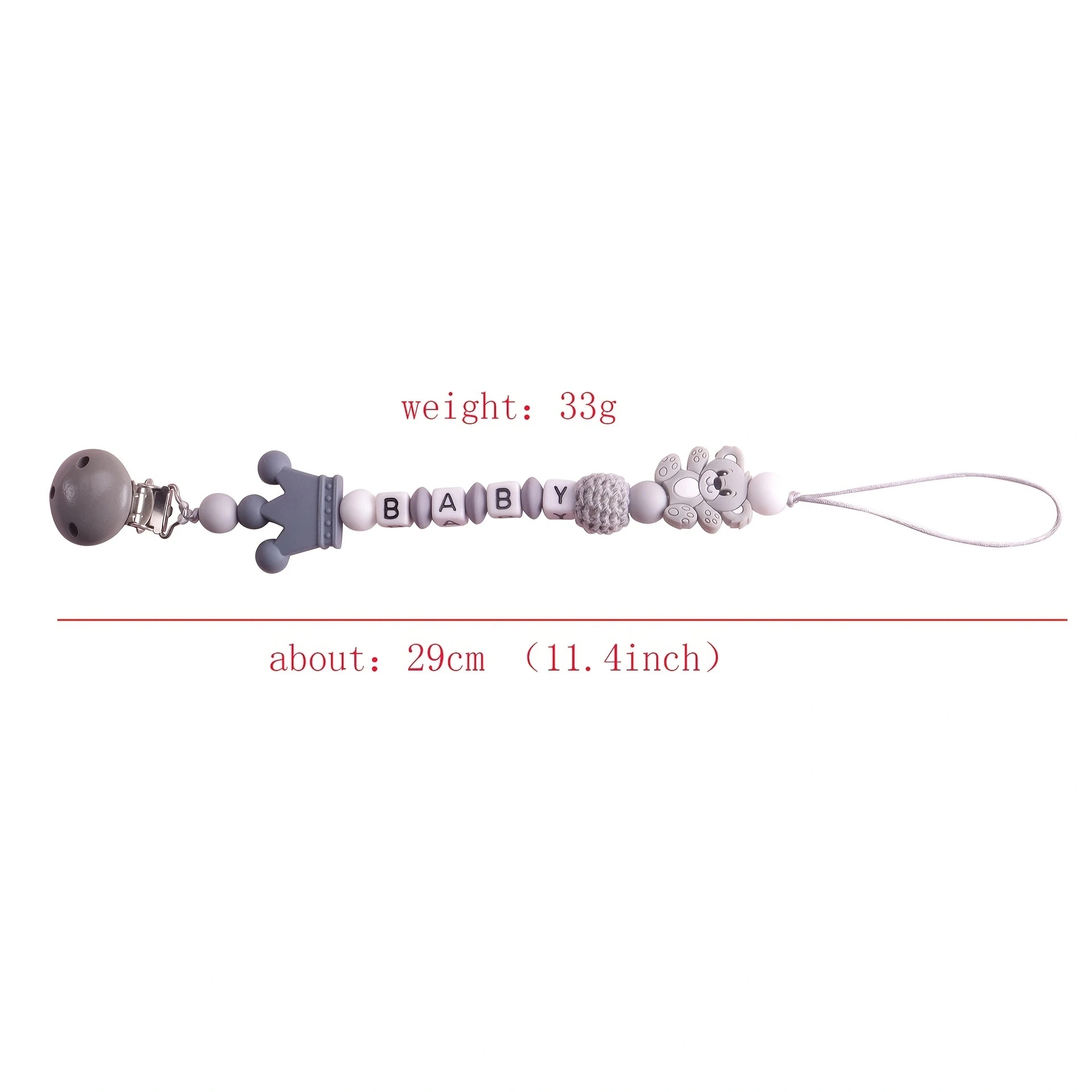 Koala Pacifier CHAIN สําหรับเด็กทารก Pacifier คลิปการงอกของฟันซิลิโคน Pacifier คลิปทารก Teether