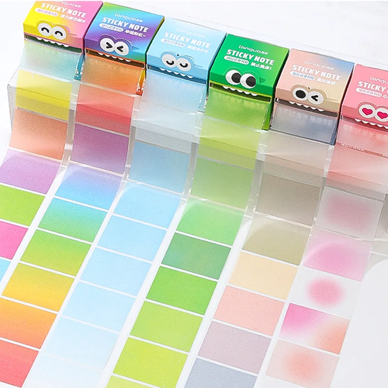 Mr. Paper 6 Style 105Sheets/roll Pull-out Sticky Notes Student Stationery Sticky Notes Transparent Color Sticky Notes