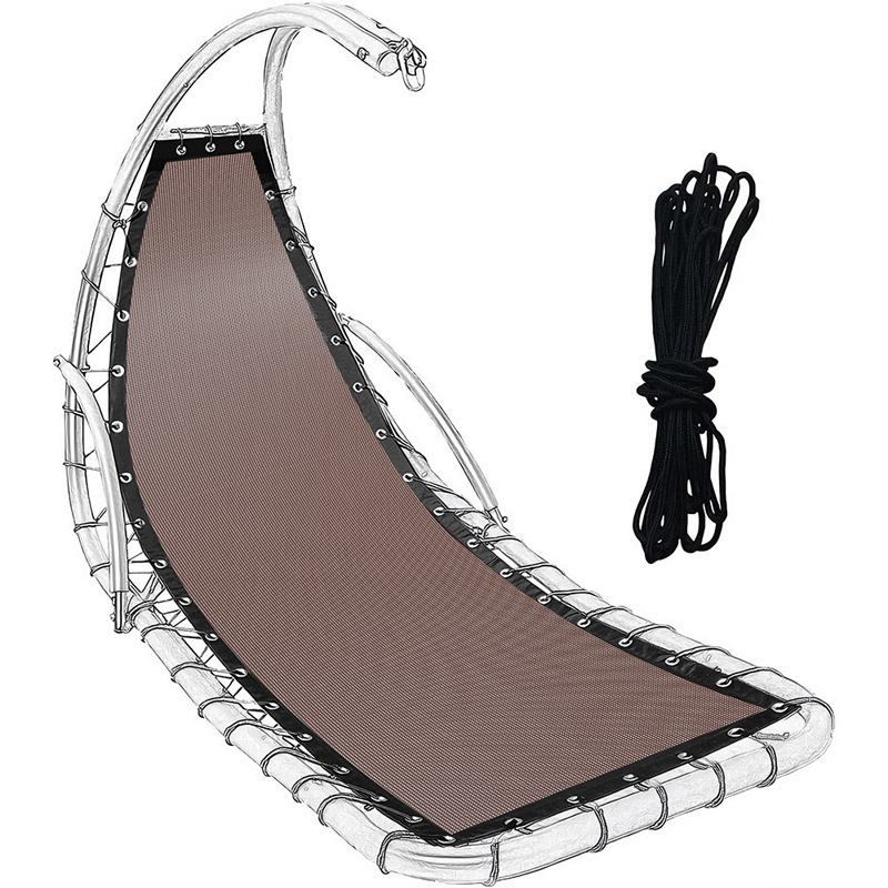 Black Replacement Seat Cloth For Textilene Hanging Swing Chair - 64x197x23CM Garden Swing Replacement Waterproof Dustproof