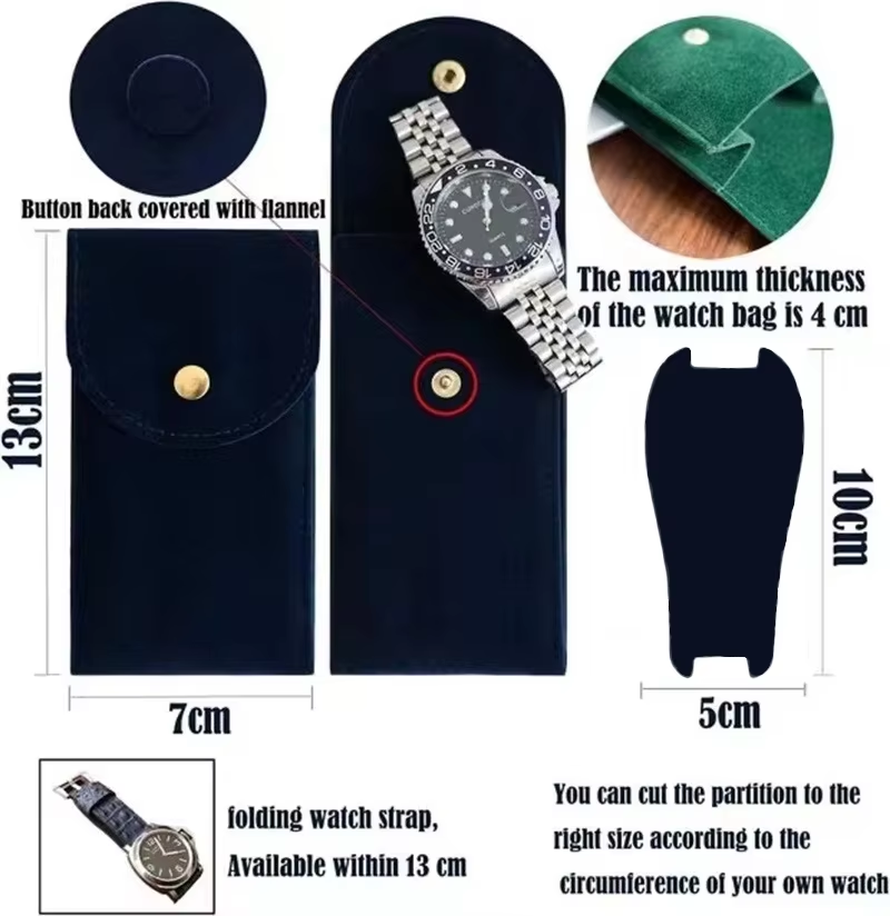 Embers 時計バッグ グリーン ブルー ブラック フランネル ギフトバッグ トラベル ストレージ ケース 耐久性のある ポータブル 時計防塵ケース