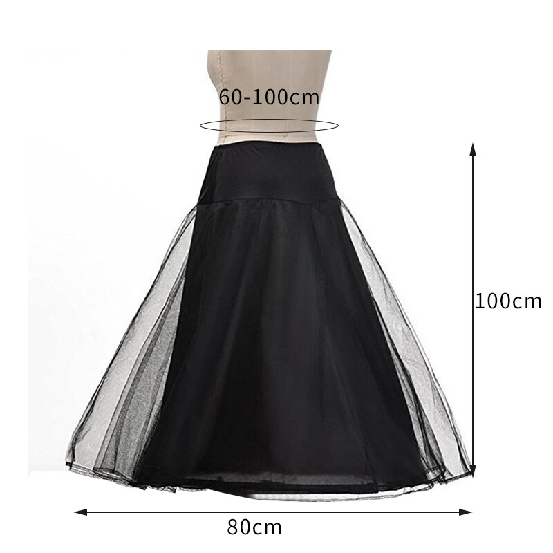 Jupon Long cerceau noir Crinoline robe de bal jupe sous-jupe accessoires de mariage