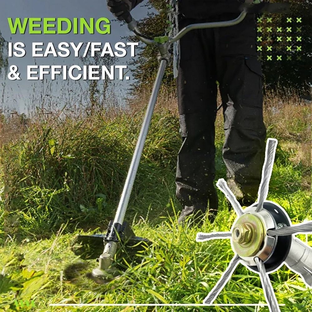 1Pcs 6 inch Universal Weed Brush Head Steel Wire Wheel Grass Trimmer Head Removal Moss Rust Lawn Mower Grass Trimmer Heads