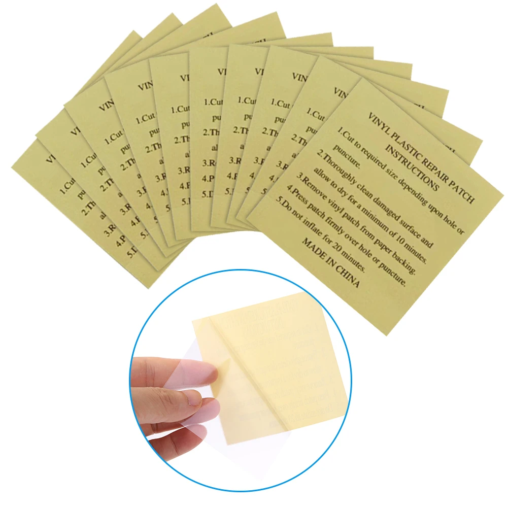 Kit de reparación de revestimiento de piscina, Kit de reparación subacuática, parche de colchón de aire resistente, autoadhesivo, reparación inflable de Pvc, 10-100 Uds.