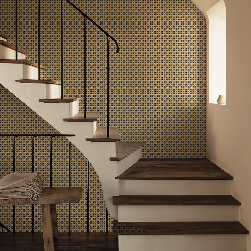 Papel tapiz autoadhesivo de mimbre 3d para decoración del hogar, vinilo a cuadros, pegatina de armario, pelar y pegar, muebles