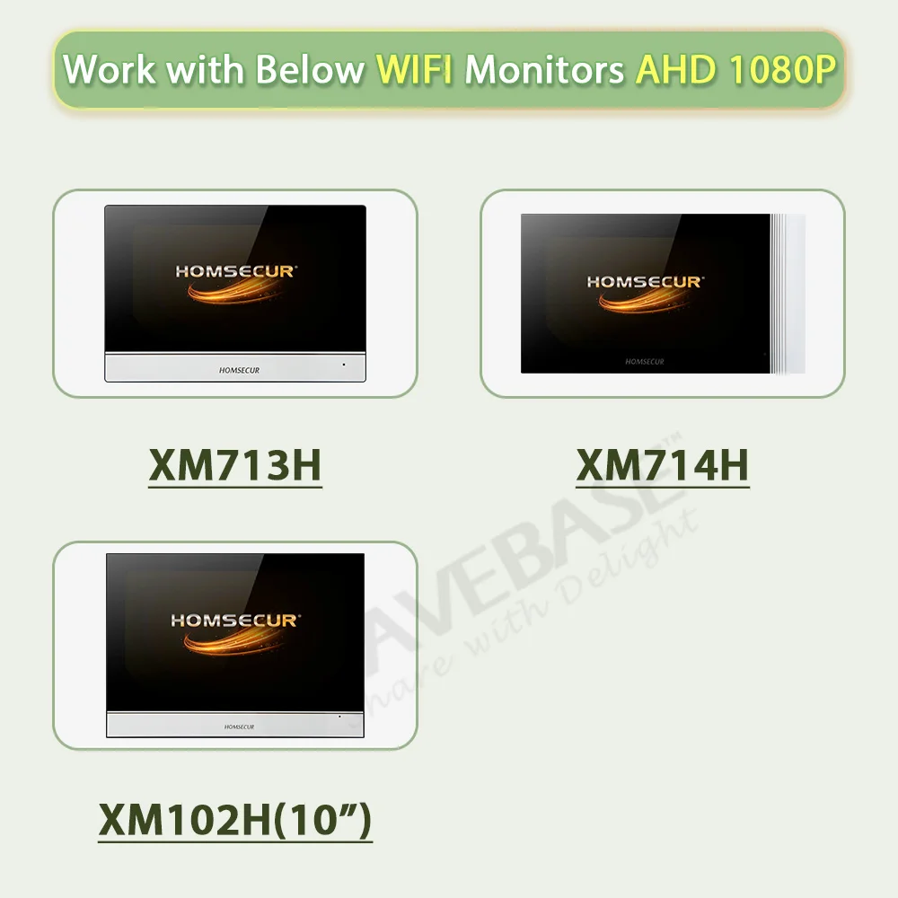 Câmera de campainha HD IP65 à prova d'água de 4 fios 120 °   Grande Angular para HOMSECUR Tuya WiFi Smart 1080P Sistema de interfone de vídeo porteiro