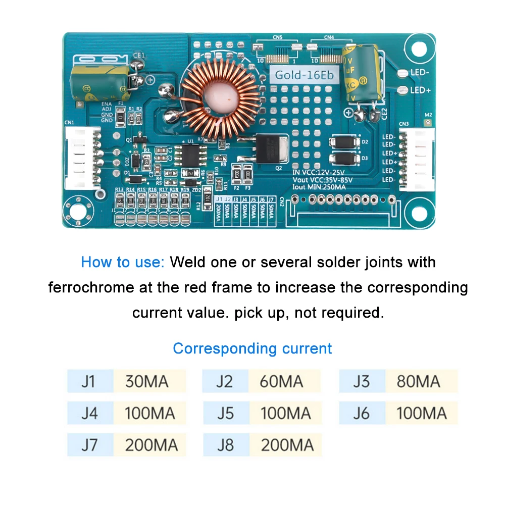 LED LCD TV Rétro Éclairage Pilote Module Boost Onduleur Conseil de Courant Constant Convertisseur Puissance Adaptateur Sortie Voltage15V ~ 88V / 35V ~ 85V