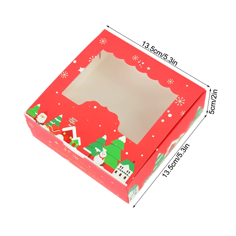10/5 Chiếc Giáng Sinh Túi Đựng Cơm Có Cửa Sổ Kẹo Socola Bánh Quy Bao Bì Hộp Quà Giáng Gói Quà Tặng Năm Mới Đảng điều Trị Hộp