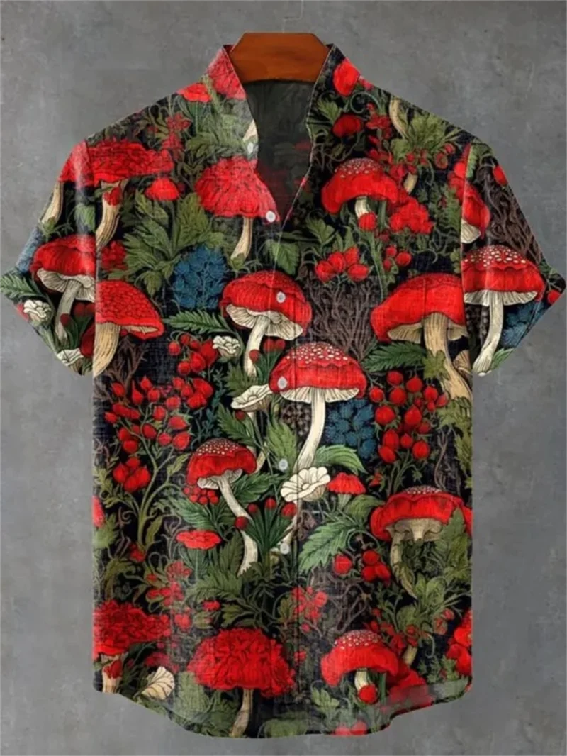 เสื้อเชิ้ตฮาวายผู้ชาย เสื้อเชิ้ตแขนสั้นพิมพ์ลาย 3D สําหรับผู้ชาย ผ้าลินินสําหรับวันหยุดชายหาด