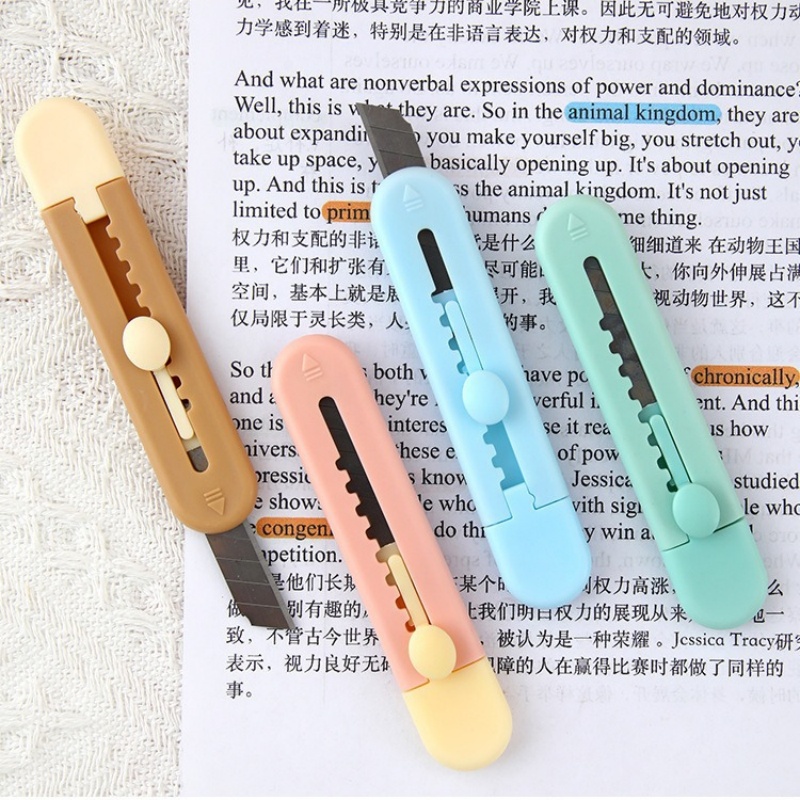 Kawaii Mini Tasche Candy Farbe Kunst Utility Messer Express Box Messer Papier Cutter Handwerk Werkzeug Büro Schule Schreibwaren