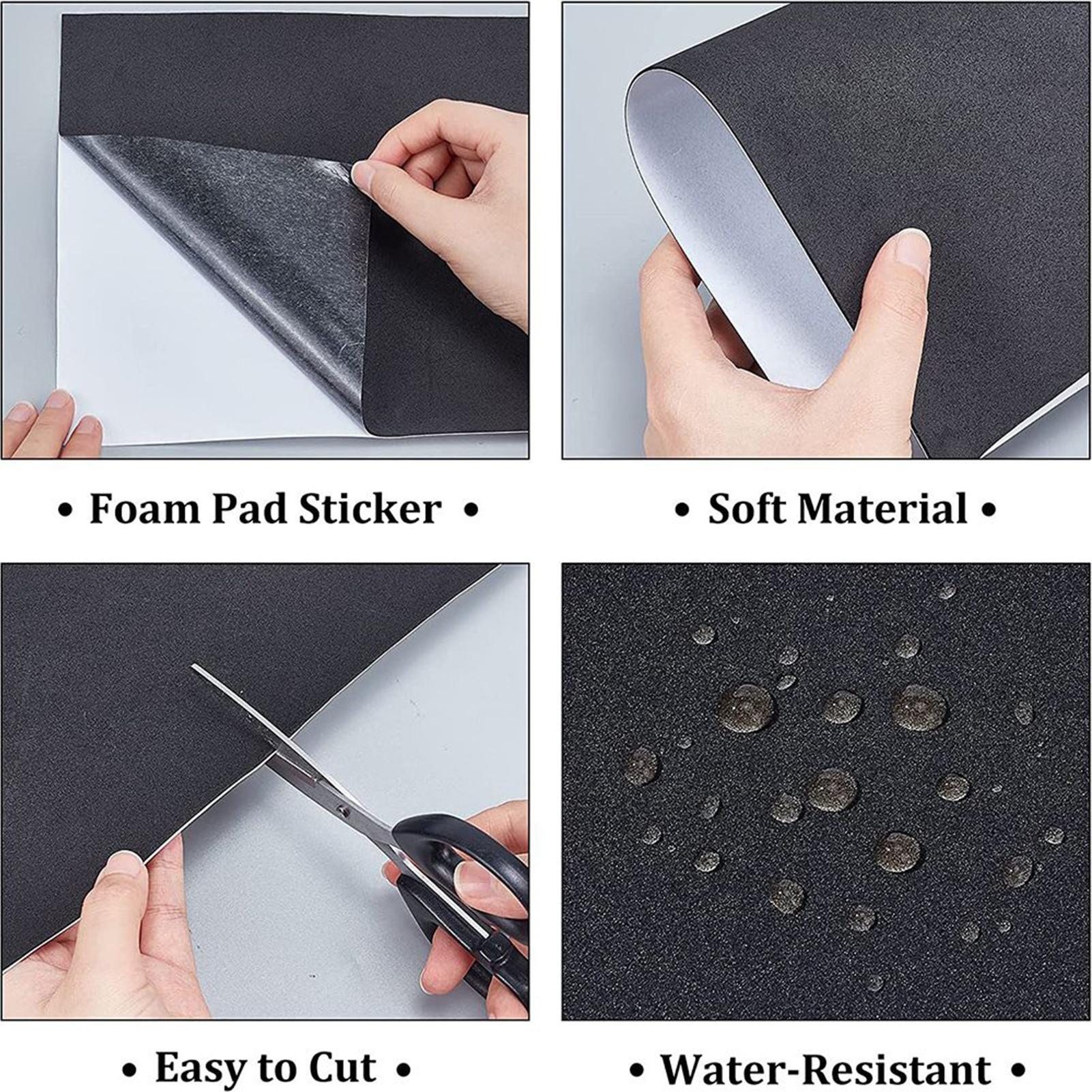 Feuille de mousse noire, 4 pièces, feuille de protection de sol à Absorption des chocs, tampons en mousse auto-adhésifs pour meubles, artisanat, voitures