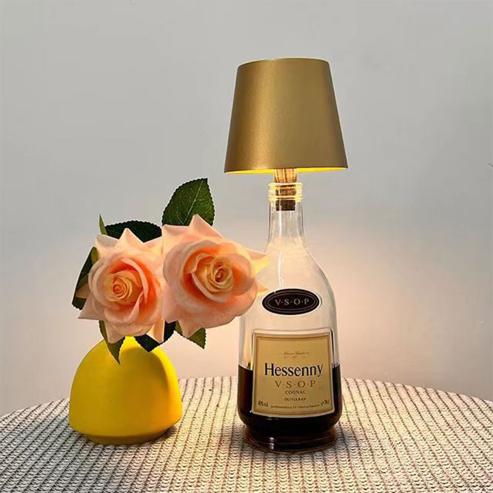 Portable Dimmable Wine Bottle Lamp Touch Wireless Desk Lamps 2000mAh Rechargeable LED Table Lamp RGB Atmosphere Night Lights Bar