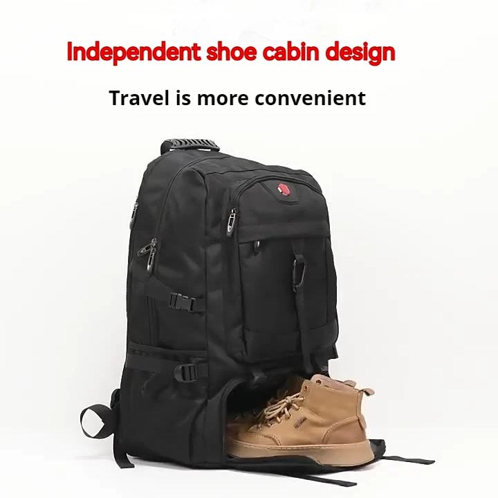 Mochila de negócios masculina mochila de viagem à prova d'água com carregamento USB grande capacidade mochila para laptop de 18 polegadas mochila preta 8107