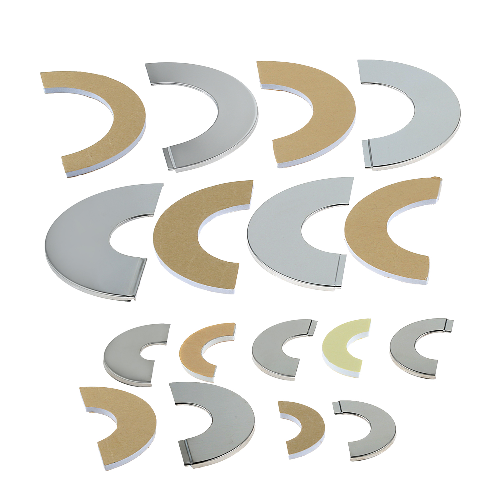 Wasserhahn-Dekorabdeckung, selbstklebend, Edelstahl, 22–140 mm, geteiltes Plug-in-Duschventil, Heizrohrloch, Wandmöbel-Reparatur