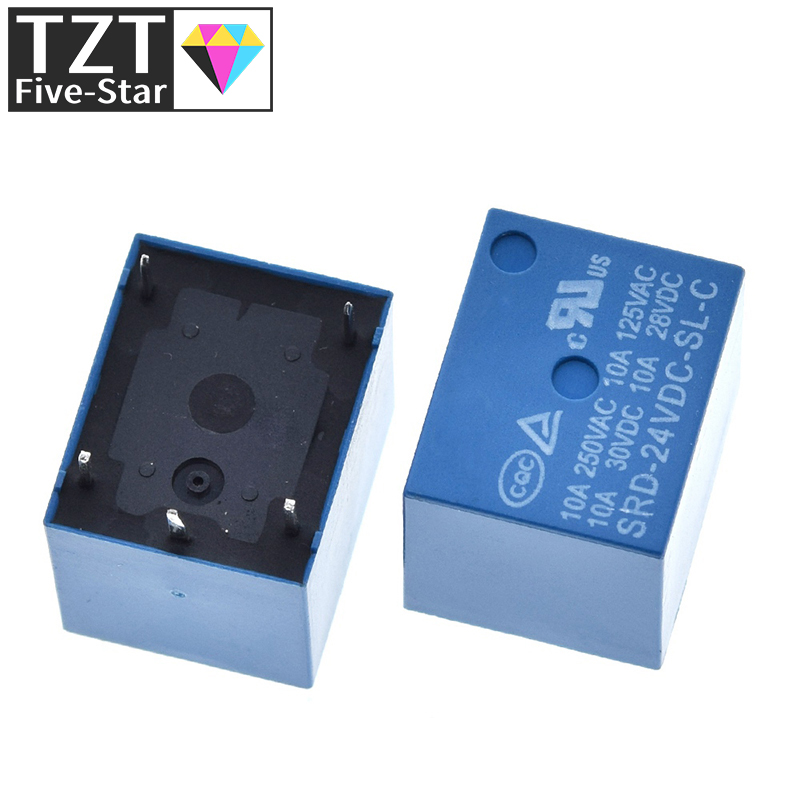 Реле TZT SRD-03VDC-SL-C SRD-05VDC-SL-C SRD-06VDC-SL-C SRD-09VDC-SL-C SRD-12VDC-SL-C 3V 5V 6V 9V 12V 24V 48V 10A 250VAC 5PIN