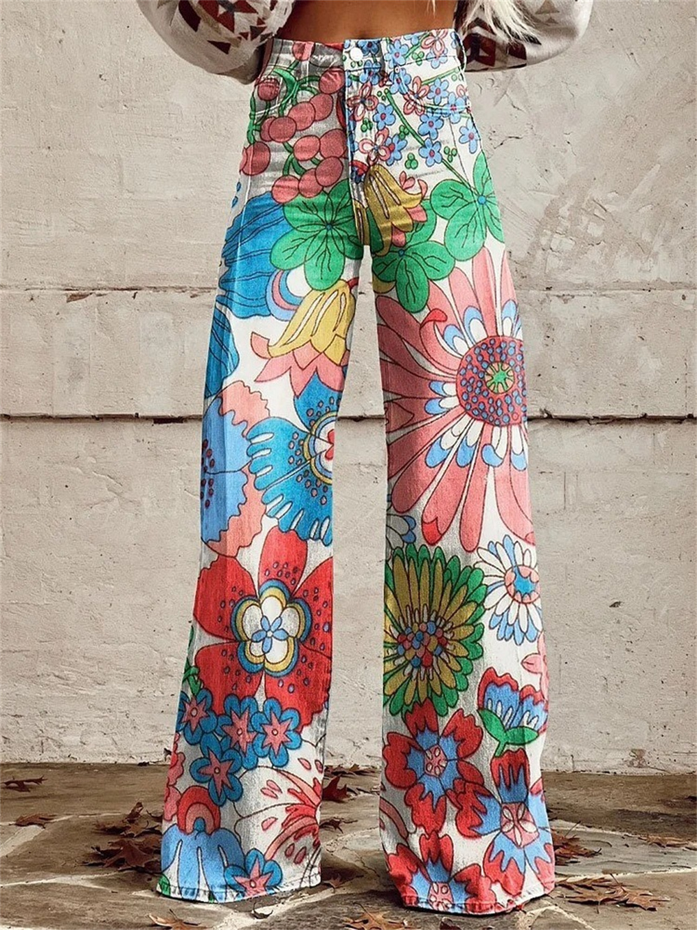Leopard Print 3d Print Damen Jeans Hohe Taille Frauen Jeans Flare Hose High Street Lose Breite Bein Denim Hosen Mode Y2k Jeans