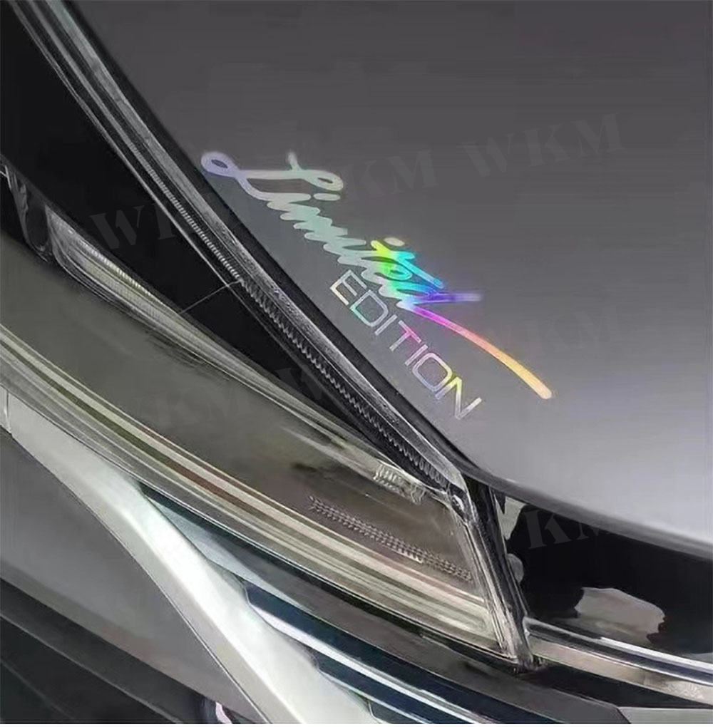Pegatina de vinilo de 8 colores, pegatina para ventana, estilo de coche, decoración de edición limitada 3D, calcomanía láser reflectante para accesorios de coche