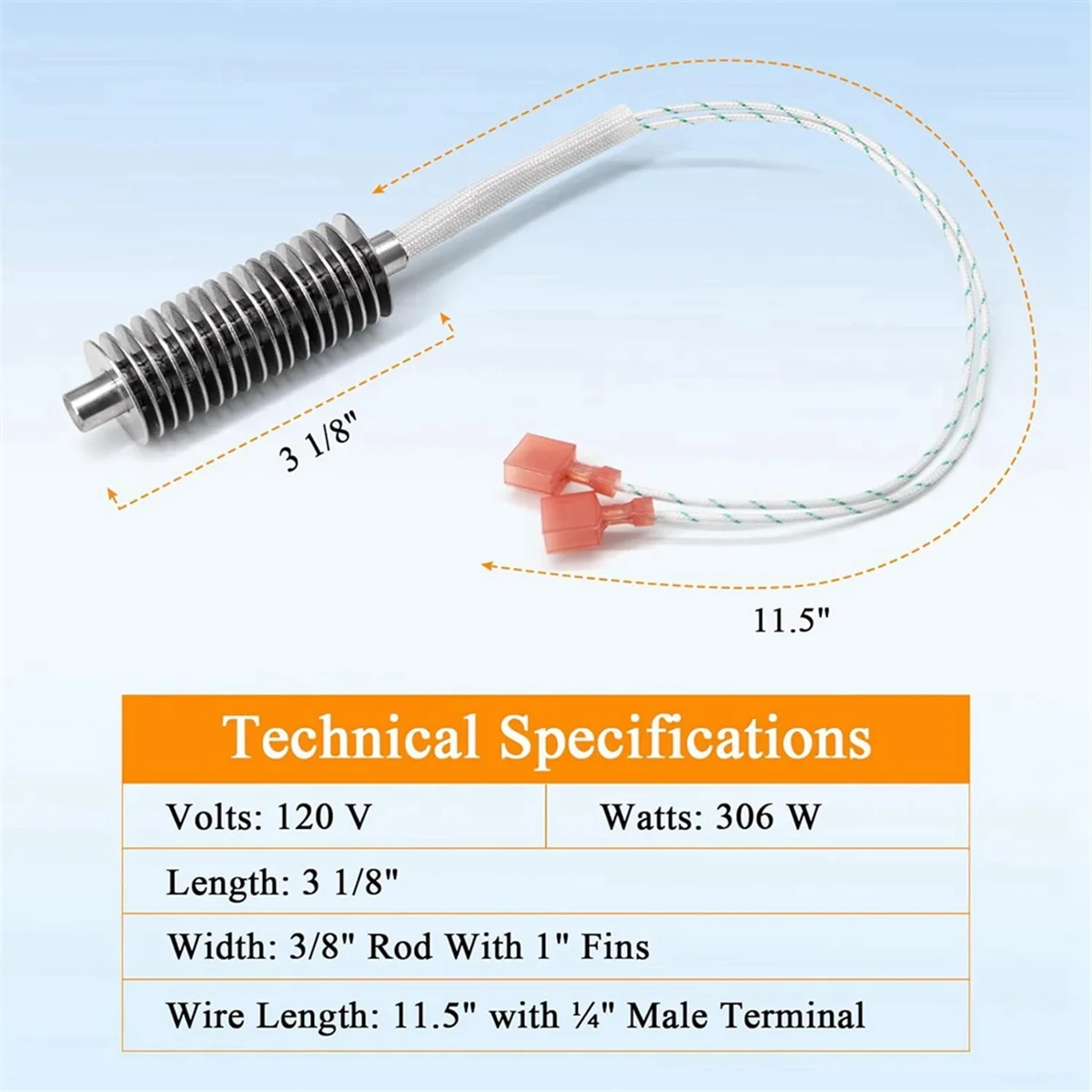 A72P 3-20- 677200   เครื่องจุดไฟสําหรับ P68,XXV,P43,P61 เตาอัดเม็ด,17 Fin Igniter for Advance, 52i เตาอัดเม็ด