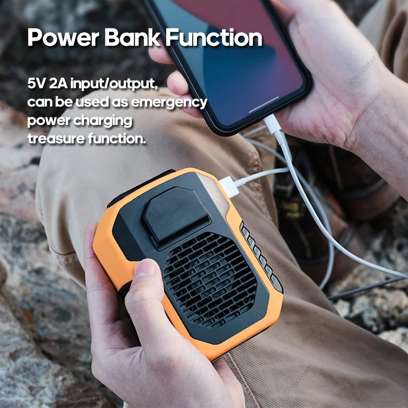 Kinscoter 6000mAh pendurado pescoço/cintura ventilador USB mini ventilador recarregável portátil para acampamento ao ar livre caminhadas escalada corrida esportes