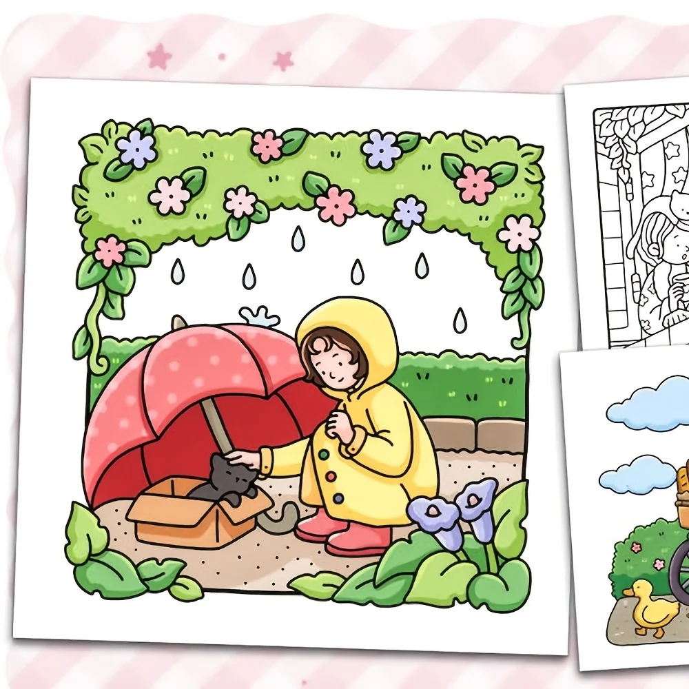 Livro para colorir Girl Moments para adultos e adolescentes – Atividade de relaxamento aconchegante com tema de espaço quente, presente perfeito para lazer individual