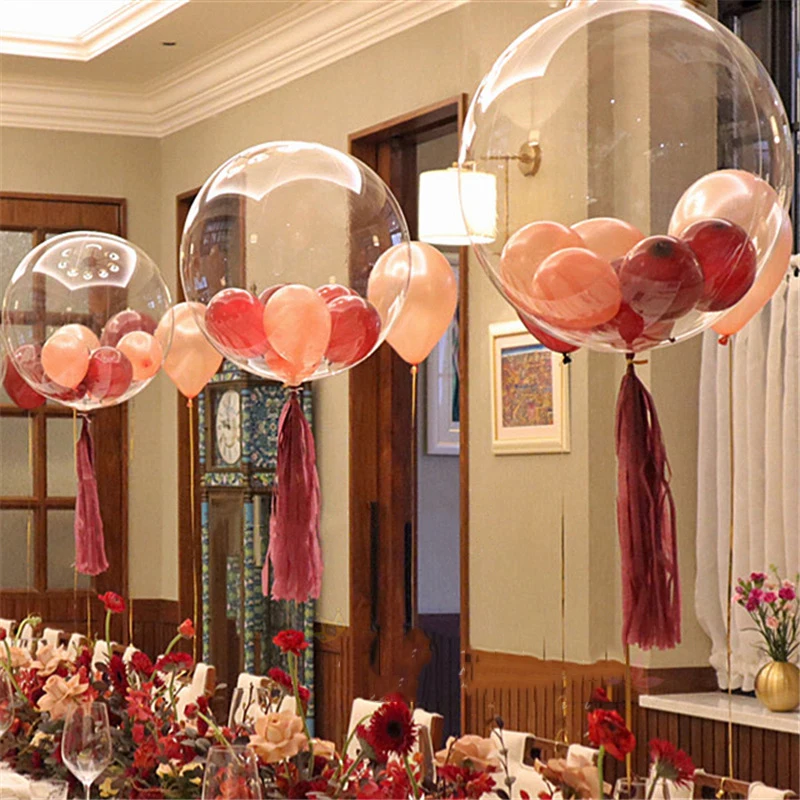 10 stücke 12/18/24/36 zoll Aufblasbare Bobo Ballon Transparente Globen Blase Luftballons Hochzeit Geburtstag Party Dekoration Lieferungen